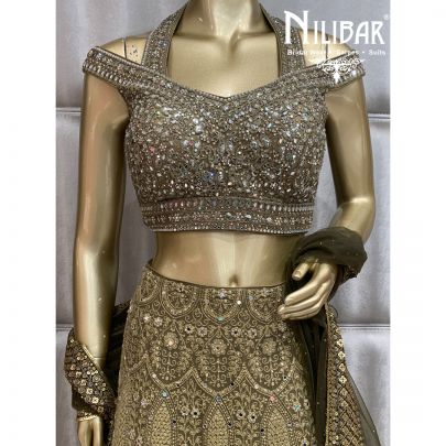 Pickle Green Silk Lehenga