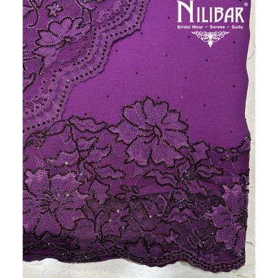 Purple Pure Georgette Unstitched Suit
