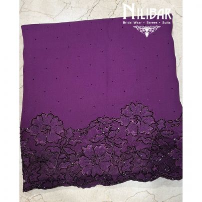 Purple Pure Georgette Unstitched Suit