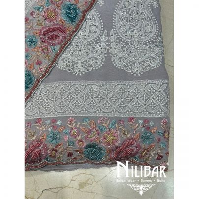 Light Gray Georgette Unstitched Suit