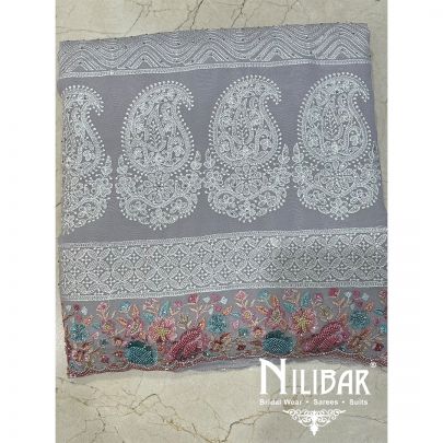 Light Gray Georgette Unstitched Suit