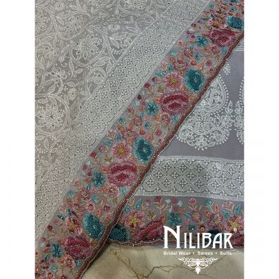 Light Gray Georgette Unstitched Suit