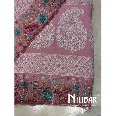 Baby Pink Georgette Unstitched Suit