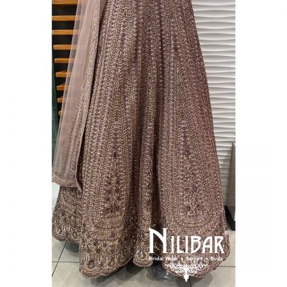 Champagne Pink Net Casual Lehenga