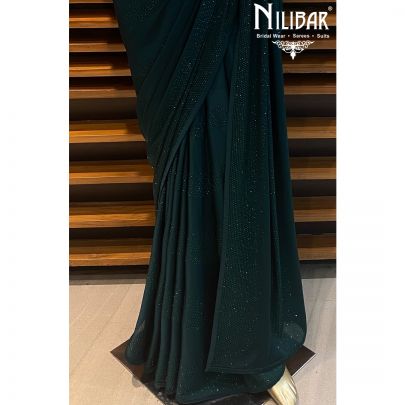 Sacramento Green Crepe Saree