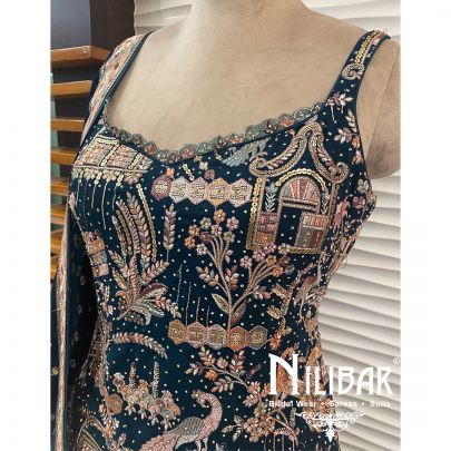 Peacock Georgette Sequin Casual Lehenga