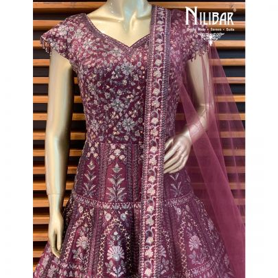 Wine Silk Gown