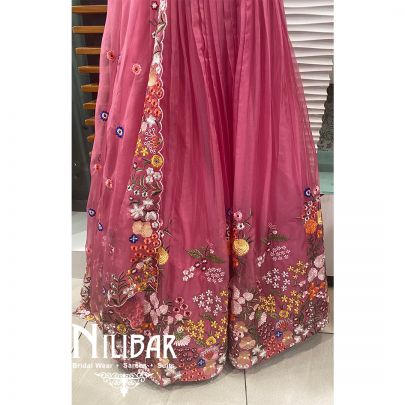 Rose Pink Organza Casual Lehenga