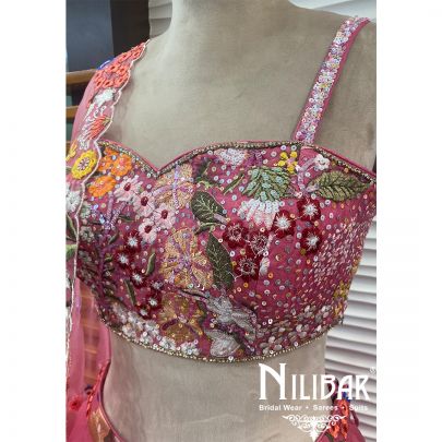 Rose Pink Organza Casual Lehenga