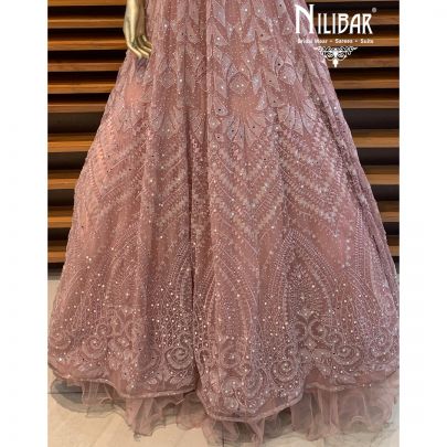 Dull Peach Off Shoulder Gown