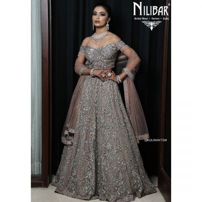 Copper Net Lehenga
