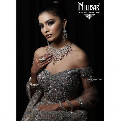 Copper Net Lehenga