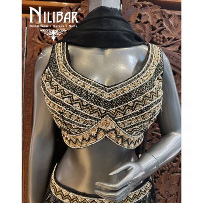 Black Organza Net Lehenga
