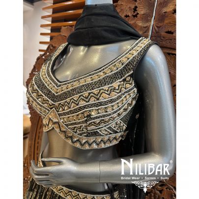 Black Organza Net Lehenga