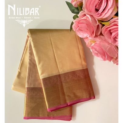 Cream Kanjivaram Silk Saree