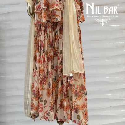 Ivory Printed Sharara Suit