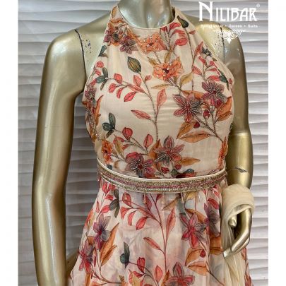 Ivory Printed Sharara Suit