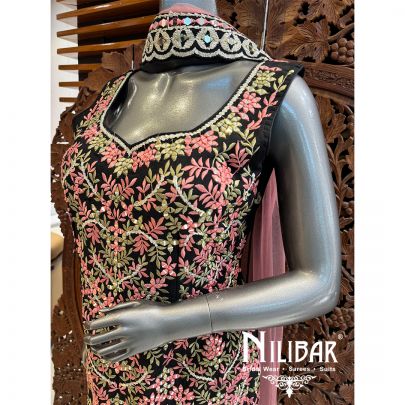 Black Georgette Net Sequin Garara Suit