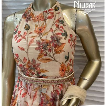 Ivory Printed Sharara Suit