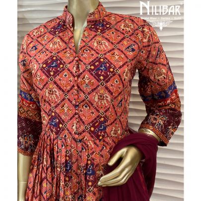 Multi Colour Crepe Sharara Suit