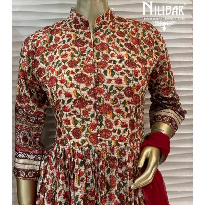 Maroon Printed Sharara Suit