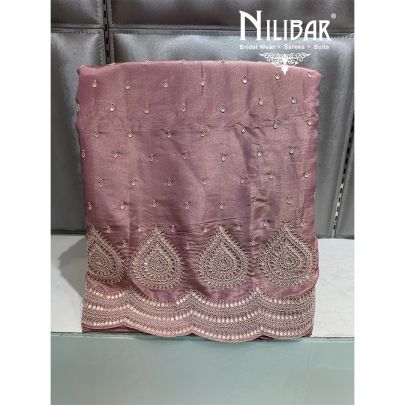Pink Organza Embroidered Unstitched Suit