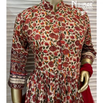 Maroon Printed Sharara Suit