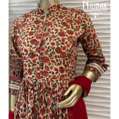 Maroon Printed Sharara Suit