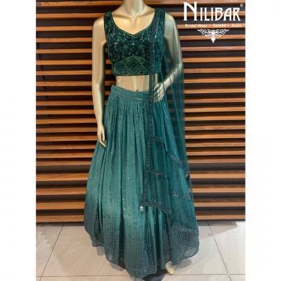Castleton Green Georgette Lehenga