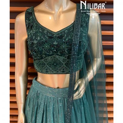 Castleton Green Georgette Lehenga