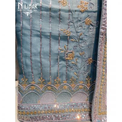 Ice Burg Blue  Unstitched Suit