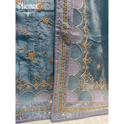 Ice Burg Blue  Unstitched Suit