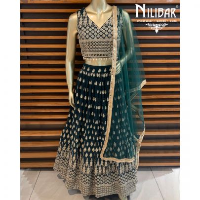 Bottle Green Lehenga