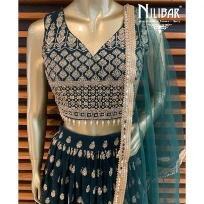 Bottle Green Lehenga