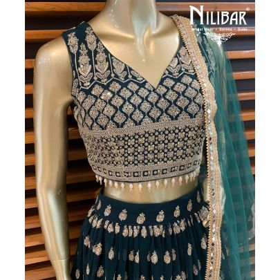 Bottle Green Lehenga