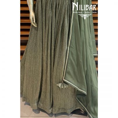 Crocodile Green Lycra Lehenga