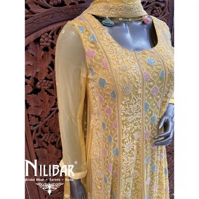 Yellow Georgette Sequin Anarkali