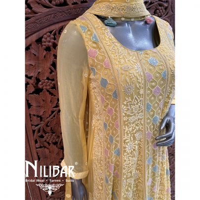 Yellow Georgette Sequin Anarkali