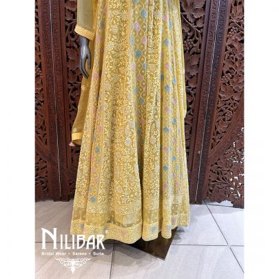 Yellow Georgette Sequin Anarkali