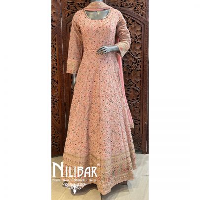Powder Pink Georgette Anarkali