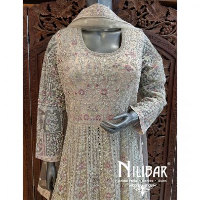 Off White Net Anarkali