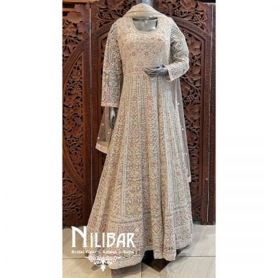 Off White Net Anarkali
