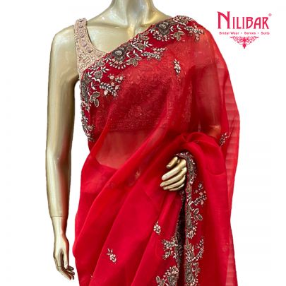 Candy Red Saree