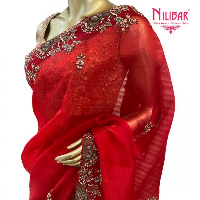 Candy Red Saree