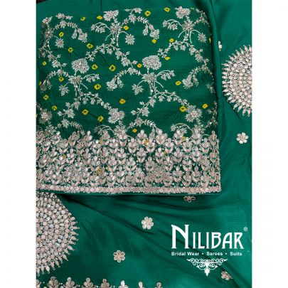 Bottle Green Silk Unstitched Suit
