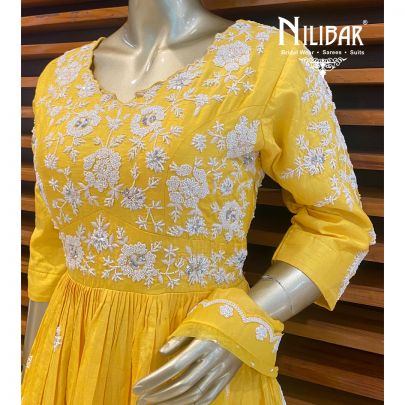 Yellow Silk Palazzo Suit