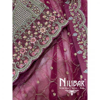 Lame Silk Net Unstitched Suit