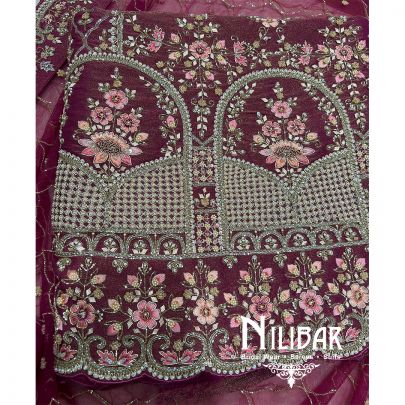 Lame Silk Net Unstitched Suit