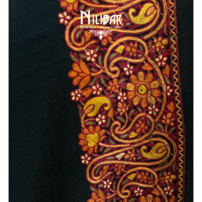 Black Pashmina Embroidered Shawl