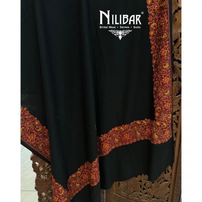 Black Pashmina Embroidered Shawl
